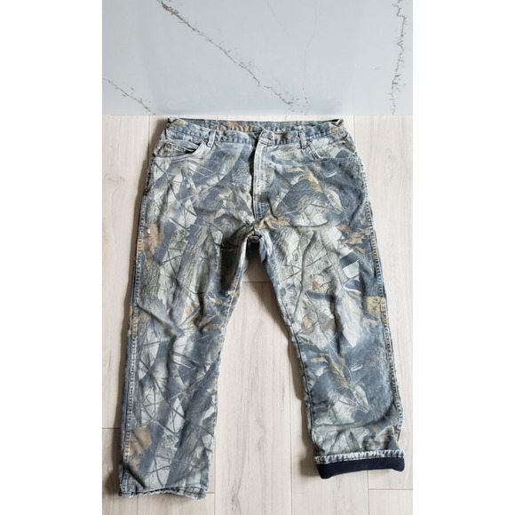 Wrangler Pro Gear Pants Mens 42x30 Realtree Camo Fleece Lined Hunting Outdoor - Picture 3 of 14